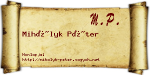 Mihályk Péter névjegykártya